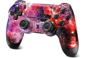 Glitfix Wireless Controller für PS-4,Game Controller Kompatibel mit PS-4/Slim/Pro,Bluetooth Gamepad Joystick mit 1000-mAh-Akku, 3,5-mm-Audiobuchse und Turbo-Funktion