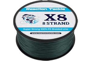 Reaction Tackle Braided Fishing Line - Pro Grade Power Performance for Saltwater or Freshwater - Colored Diamond Braid for Extra Visibility