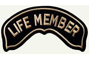 generico Patch Toppa Rocker Grande Life Member Colore Oro Harley Davidson