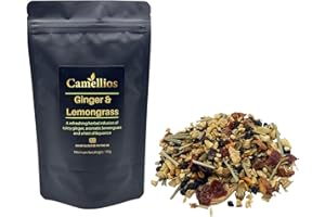 Ginger and Lemongrass Tea, Herbal Loose Leaf Tea, Camellios (100g)