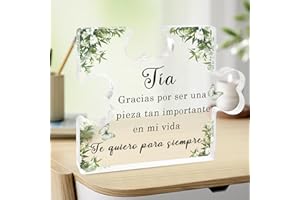 XIOABRE Regalo Tia Regalos para Mi Tia Acrilico Puzzle Placa Tia Regalos De Piezas De Rompecabezas Regalos para Tia Cumpleaños Regalo De Tía Regalo Tia Cumpleaños Regalo Cumpleaños Tia Regalo Tia Navidad