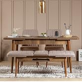 ZEYTUNHOME Palermo Benchli Mutfak Masa Takımı - Modern Ahşap Tasarım, Kolay Montajlı, Sağlam ve Şık Mutfak & Salon Masası, A&ccedil;