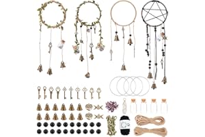 ‎ORIGACH ORIGACH 4 Set DIY Hexenglocken Kit für Türknauf Windspiel Hexerei Hängende Zubehör Kit handgemachte Türhänger Witchy Dekor Geschenk für Schutz Schlafzimmer Garten Zimmer Haus