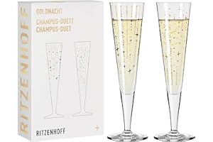 RITZENHOFF Goldnacht 6031008 Lot de 2 flûtes à champagne en or véritable 200 ml Fabriqué en Allemagne