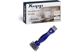 Kopp KOMBO Steckdosenbürste in blau/grau - Rundbürste für Steckdosen, Fugen & Lichtschalter - Robust, langlebig & einfach in der Anwendung - Vielseitig einsetzbar für Haushalt, Büro & unterwegs