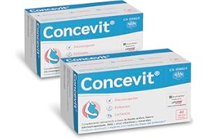 Pack 2 cajas | Vitaminas Embarazo con Ácido Fólico | Folato activo, Hierro, Omega-3 y nutrientes | Fertilidad Mujer | Pastillas Concepción, Gestación y Lactancia | Concevit