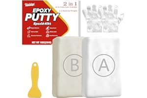 VIVIDYE Mastic Époxy Blanc, 280g Pâte à Réparer Rapide pour Piscine, Pâte Époxy pour Fissures, Réparation de Fuites, Remplissage, Colle bi-composant pour Plastique, Métal, Céramique, Bois et Plus