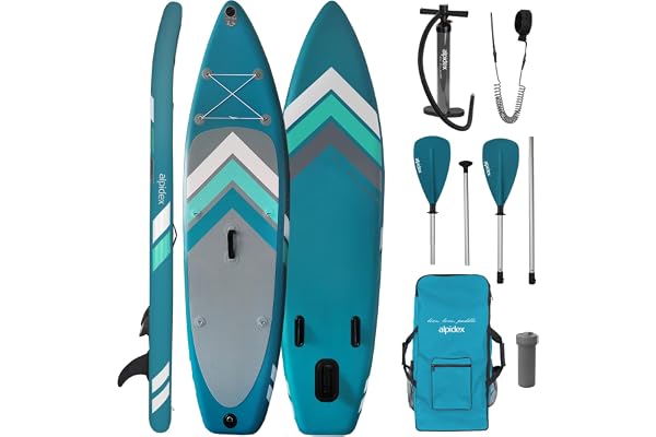 ALPIDEX Stand Up Paddle Board 305x76x15 cm Sup Planche Gonflable iSup Sac à Dos Pagaie Pompe à Double Action Laisse Max. 150 kg