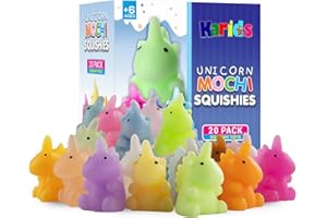 Karids Squishy a Forma di Unicorno Mochi Multicolore da 20 Pezzi - Confezionati Singolarmente per Riempire Borse da Festa-Gadget Compleanno Bambini-regalini fine Festa Compleanno