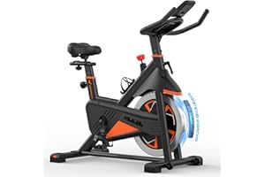 ‎MERACH MERACH Heimtrainer Fahrrad mit Magnetischem Widerstand, Leises Hometrainer Fahrrad mit Stoßdämpfender Luftkissensattel, Indoor Cycling Bike mit LED-Monitor, Eigener App, für Kardiotraining zu Hause