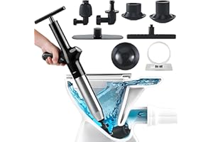 WENBONES Pompa do czyszczenia rur, przepychacz do WC, pompa do czyszczenia rur, umywalek, łazienki, kuchni (czarna)