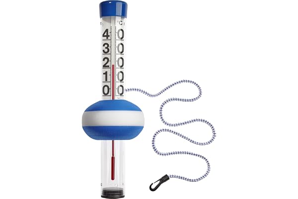 TFA Dostmann Thermomètre de piscine Neptun, 40.2003, pour piscine et étang, lecture confortable de la température de l'eau, grand, bien lisible