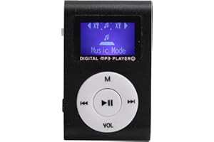 ESTINK Hakeetaa Set Lettore MP3, Mini Walkman Portatile, Lettore Musicale con Schermo LCD con Clip Posteriore Sportiva, Supporto Scheda di Memoria di Espansione da 32 GB, più di 5 Ore di Riproduzione(Nero)