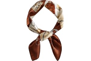 QBSM Womens 23.6 inch Satin Silk Feeling Formal Square Neck Scarf Head Hair Wraps Kerchief