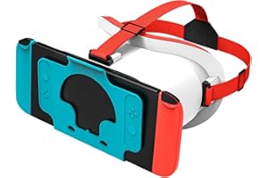 VR-Headset, für Nintendo Switch & Switch OLED konzipiert, VR-Brille mit verstellbaren HD-Objektiven und bequemem Kopfgurt, 3D-Brille für Nintendo Switch OLED (Weiß)