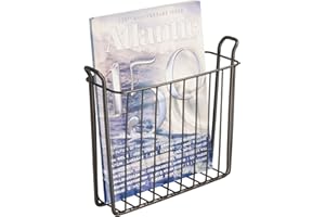 mDesign Newspaper Holder for The Wall - Beautiful Newspaper Wall Mount Holder Made of Metal for Bathrooms, Kitchen or Office - Practical Wall Holder Also Suitable for Books, Trays, etc. - Bronze