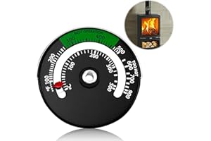 MXYVRIX Termómetro magnético para medición precisa de la temperatura y protección contra sobrecalentamiento, Ideal para estufas de chimenea y chimeneas de madera
