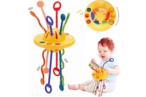 morkka Montessori Juguete para Bebé a Partir de 6 M + Silicona Cuerda de Actividad, Juguete Sensorial para Niños Pequeños, Juguetes de Viaje, Motricidad Fina, Juguetes Educativos para 1-3 Jóvenes