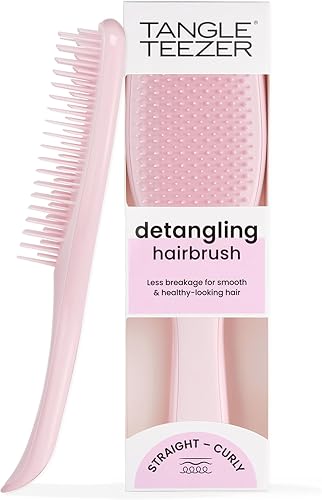 Tangle Teezer Ultimate Detangler Millennial Pink, A Hair Brush for Dry and Wet Hair with Flat Handle for Ideal Grip