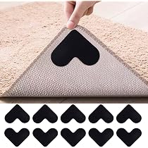 4 Tapis Antidérapants Pour Moquette - Grippers à Ventouse, Réutilisables, 10x10cm - Salon, Chambre, Bureau