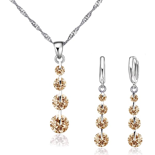 Parure De Bijoux Argent 925 Loutade - Collier, Boucles D'oreilles, Bracelet Et Bague En Forme De Cœur, Cadeau Romantique - 13