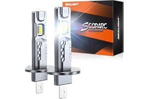 SEALIGHT 𝐇𝟏 Fog Bulbs, 𝟑𝟎𝟎𝟎𝟎𝐋𝐌 Super Brighterness 1:1 Mini Size, 6500K Cool White Fog Lights with 15000RPM Cooling Fan, Truly Plug and Play, Pack of 2