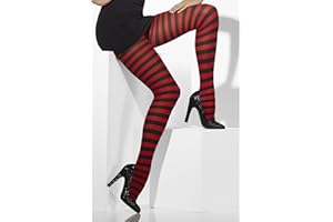 Smiffys Red and Black Striped Tights