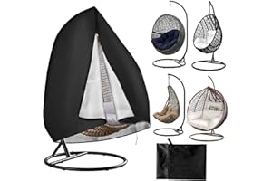 Piymnys Egg Chair Cover, 190 * 115 cm Hanging Egg Chair Covers Waterproof Heavy Duty, Swing Seat Cover with Zipper Large Garden Furniture Waterproof Covers for Patio Outdoor Rattan Egg Chair