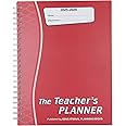 Educational Planning Books - The Teachers Planner Wirobound 2025-26 | A4 Teacher Planner & Academic Diary, Page-a-Day Teacher Notebook in 5 Periods per Day - Red (TP13-R)