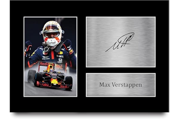 HWC Trading A4 Max Verstappen Cadeaux imprimés photo autographe signée pour les fans de Formule 1 - A4