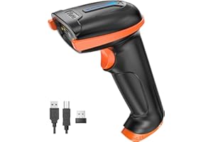 Tera Barcode Scanner Wireless with Battery Level Indicator Rechargeable 1D Laser Barcode Reader 2000mAh Battery, Design Patent: EU008489413, 5100