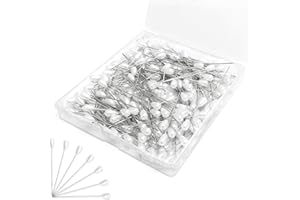 ENITHELITE 200 Corpetto Dritti Spilli, Spilla Dritta Bouquet,Lunghe Spilli Con Perle a Goccia Bianco Spilli,Cucito Spilli Fiore All'occhiello,Spilli Da Sarta,Decorazione Fai Da Te Quilting Ago Argento Bianco