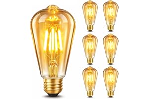 GBLY 6 stuks LED E27 lampa vintage - ST64 Edison Glödlampa 2700K 4W varm