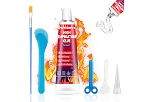 ORCHIDEEKNC Pegamento de Alta Temperatura, 100 ml, Adhesivo Resistente al Calor, Silicona de Alta Temperatura, para Microondas, Horno, Cocina de Inducción, Campana Extractora, Cocina Eléctrica, Coche