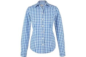 Almsach Damen Trachten-Bluse blau-weiß kariert 'Maria', blau, 34