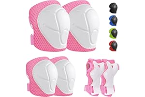 ‎IMOEBEL iMoebel Kinder Inliner Schonerset, 6 in 1 Schützer Protektoren Set Schutzausrüstung Verstellbar, Knieschoner Ellenbogenschützer Handgelenkschoner für Skaten Fahren Roller Skateboard