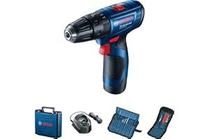 Bosch Professional Cordless Combi GSB 120-LI (1x2Ah Battery + 23pc Screwbit+Case) for screwdriving and drilling | Model: 06019G81L1 with 1 year warranty