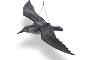 KADAX Vogelabschreckung aus Kunststoff, Plastik, Fliegende Krähe, Vogelabwehr, Taubenabwehr, Taubenschreck, Vogelschreck, Vogelscheuche, schwarzer Rabe gegen Tauben (1 Stück)