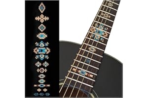 INLAYSTICKERS Griffbrett Markers Inlay Aufkleber für Gitarren, Native American Style Ethnic Pattern, Natur