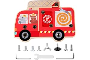 Giugio Montessori Montessori drewniana deska wkręcana, zabawka Montessori, drewniana deska do wkręcania dla dzieci, drewniana zabawka śrubokręt, drewniana deska wkręcana dla dziewcząt i chłopców od 3,