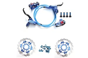 NYK Zoom Hydraulic Disc Brakes Pro Mountain Bike Sets MTB Front & Rear Set with Floating Disc Rotor 160mm & Color Bolts