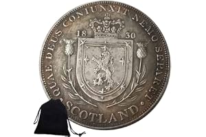 Jearls 1830 brittiskt nickel gammalt mynt – skotsk sköld William IV UK gamla mynt – lycka till minnesmynt – Storbritanniens historia mynt + KaiKBax presentpåse favoritgåva
