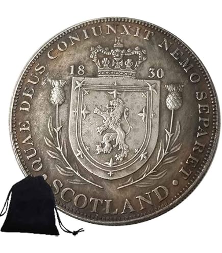 Sammlermünze – Versilberter Morgan Silver Dollar Mit Schottischem Schild Motiv (1830er Design)