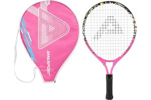 AMA SPORT - AT-F17 - Raquette de Tennis Enfant Graffiti Rose 17 Pouces - Raquette pour Débutants - Matériel de Tennis Juniors Apprentissage 2-3 Ans - Sac de Transport