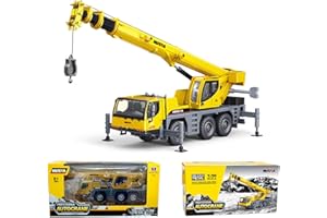HNR 1/50 children's die-cast articulated crane excavator toy model, engineering vehicle figures gift for children, decoration for Christmas, construction model,birthday, Decoration Gift