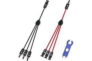 WOODGUILIN Y Solar Steckers,Solarmodul Y Zweig Parallelkabel,1 zu 3 Männlich Weiblich Solar Anschluss Adapter,Mit 10AWG 30A Wasserdicht IP68 40 cm Kabel für Solarpanel.M/FFF&F/MMM(1 Paar, Y Solar 1-3)
