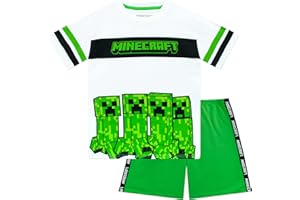MINECRAFT Set di abbigliamento da gioco per ragazzi con maglietta e pantaloncini