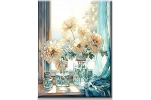 Yiminu.DS Diamond Painting Adultos, Diamantes Diamond Painting Kit para Decoración de La Pared Del Hogar, 1 Precio 30CM X 40CM, paisaje de flores flores blancas