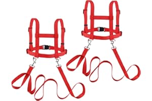 CHCAES 2 Stück Pferdeleine zum Spielen für Kinder Rot Pferdegeschirr für Kinder Pferdeleine für Rollenspiel Skifahren Spielen