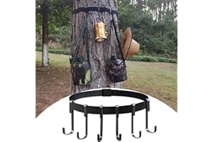 scosao Treestand Correa Multi-Gancho Caza Soporte para Accesorios, Puesto de Caza de Árbol para Equipos de Caza de Camping, Acampada al Aire Libre, Senderismo